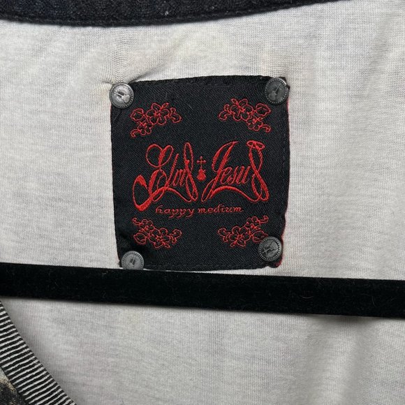 Elvis + Jesus Last Supper Black and White Graphic Art T-Shirt Size M - Picture 3 of 7